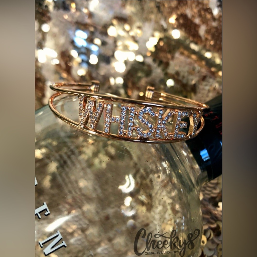 Whiskey Bling Cuff Bracelet in Rose Gold